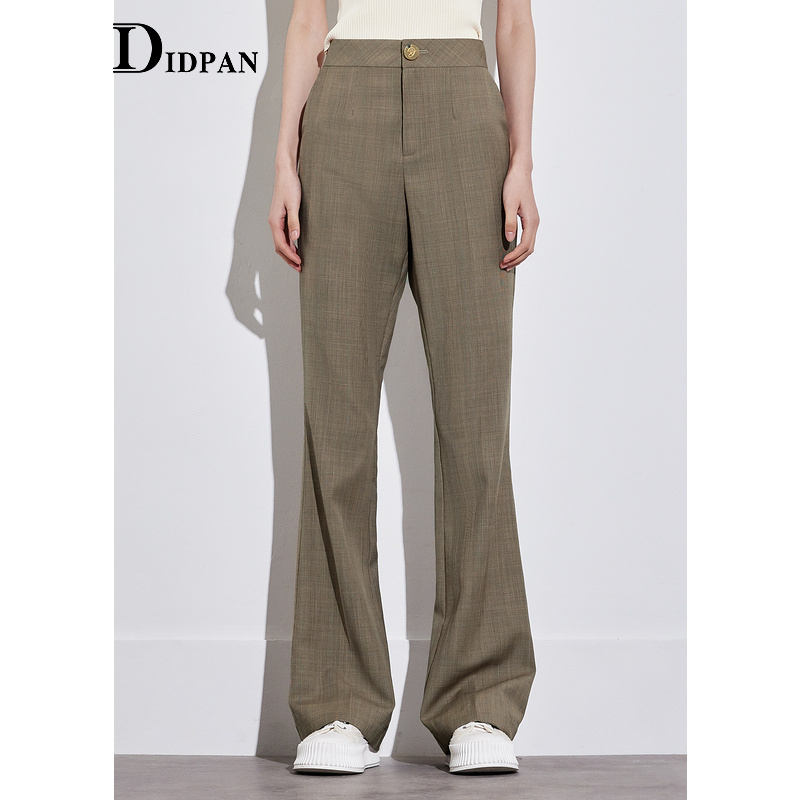 IDPAN女装百搭休闲微喇长裤