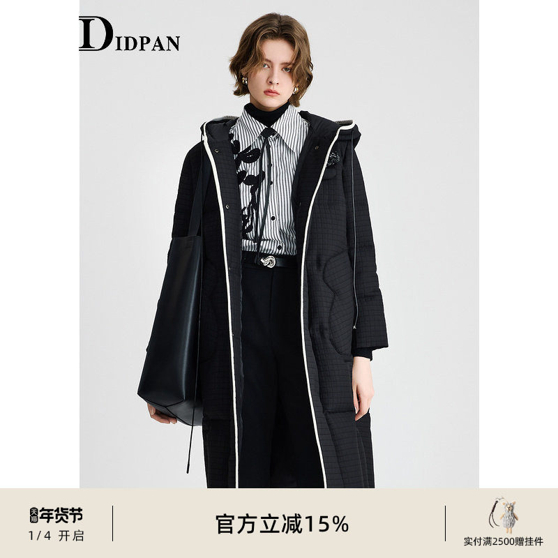 IDPAN长款羽绒服女冬季新款高端奢华大牌黑色保暖外套,女装/女士精品,羽绒服,淘宝优惠券,粉丝福利购,淘宝优惠卷