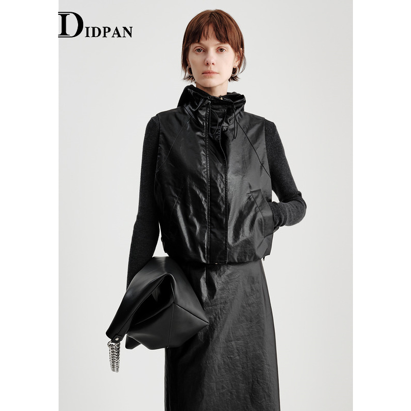 IDPAN女装马甲秋季新款时髦干练通勤工装风防水防风马夹外套