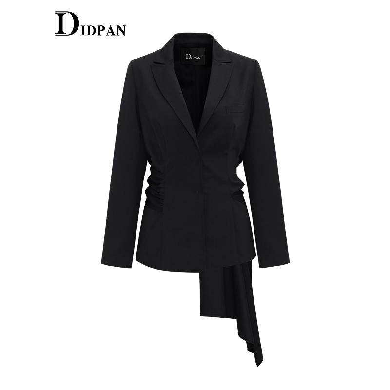 IDPAN绵羊毛收腰设计感西装外套