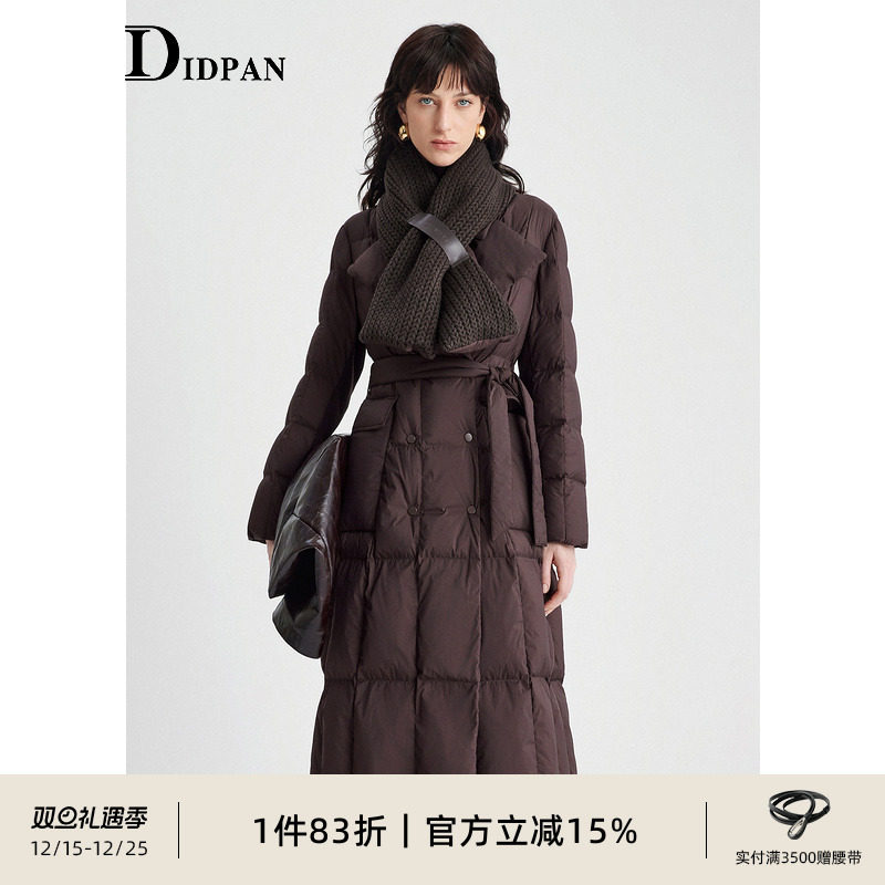 IDPAN安哥拉红鹅绒服羽绒服女士冬季新款通勤爆款长款外套