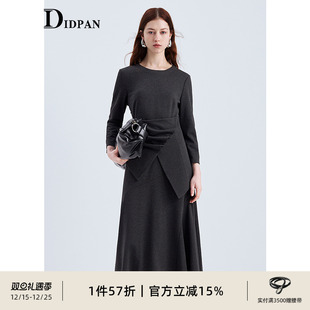 高级感品牌气质显瘦长裙 新款 IDPAN长袖 连衣裙女春季