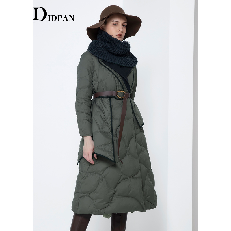 IDPAN通勤保暖长款羽绒服
