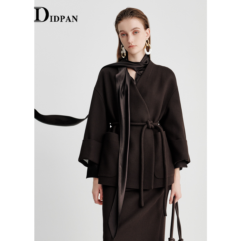 IDPAN肌理感外套25冬简约时尚复古通勤松弛感显瘦外套女