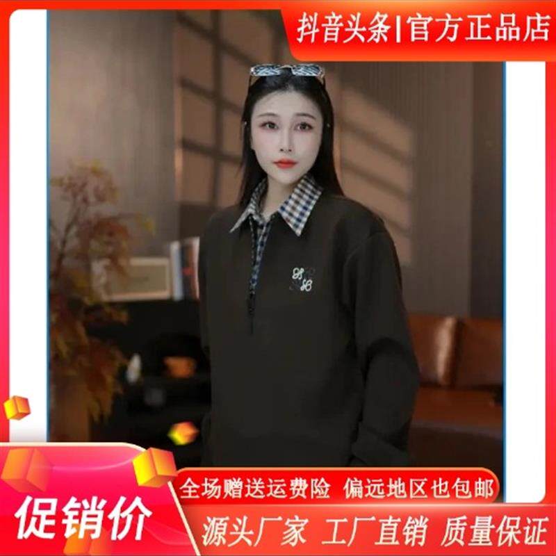 风杜轻奢男装轻奢高品品质卫衣Z轻奢宽肩翻领百搭刺绣针织显瘦长