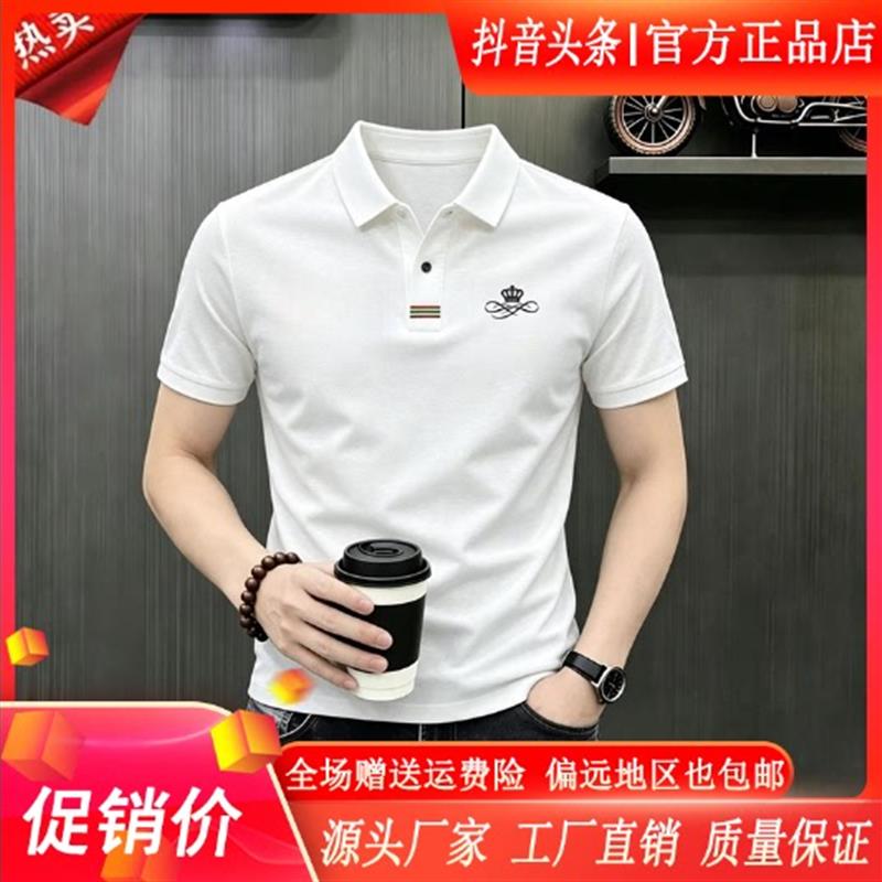 澜阙服饰Amphelisia凉冰丝男夏季新款时尚短袖卫衣清爽弹力POLO衫