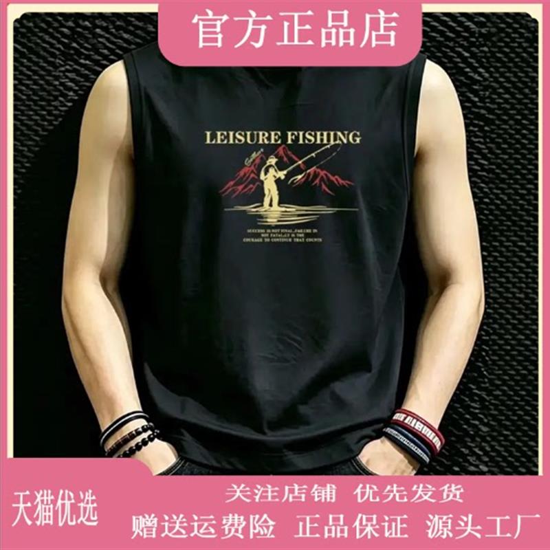 Pilotis2026夏季新款男士短袖爆款夏季运动坎肩纯棉无袖t恤男士