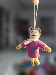 尼泊尔手工羊毛毡小狐狸驴子小鼠挂件装饰包挂可爱萌哒哒