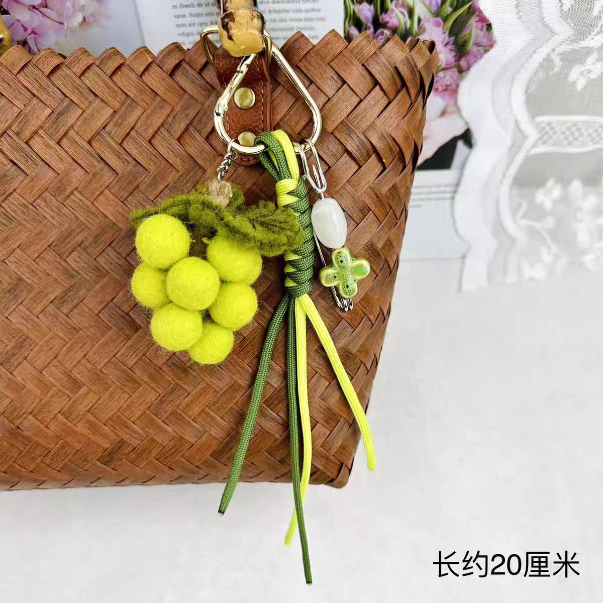 尼泊尔手工羊毛毡仙人掌钥匙扣包挂蔬菜水果挂饰呆萌萝卜可爱芒果