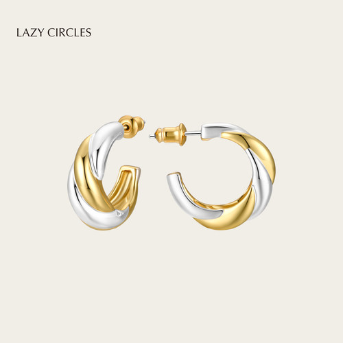 LAZYCIRCLES缠绕麻花耳环