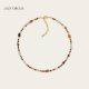 LAZY CIRCLES掉落 果实项链女彩色天然石串珠锁骨链百搭日常通勤