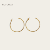 CIRCLES基础质感素圈大耳环金银色明星同款 赵露思同款 LAZY 配饰