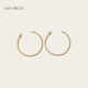 CIRCLES基础质感素圈大耳环金银色明星同款 赵露思同款 LAZY 配饰