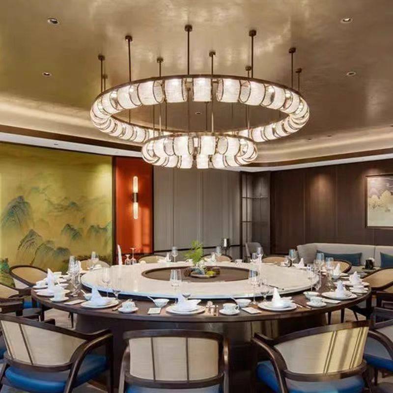 新中式客厅吊灯简约设计师款酒店餐厅餐饮饭店包间包厢火锅店灯具