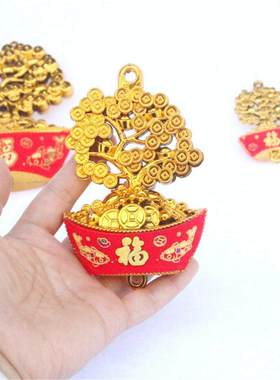 热销DIY结婚喜庆金色发财树贴布