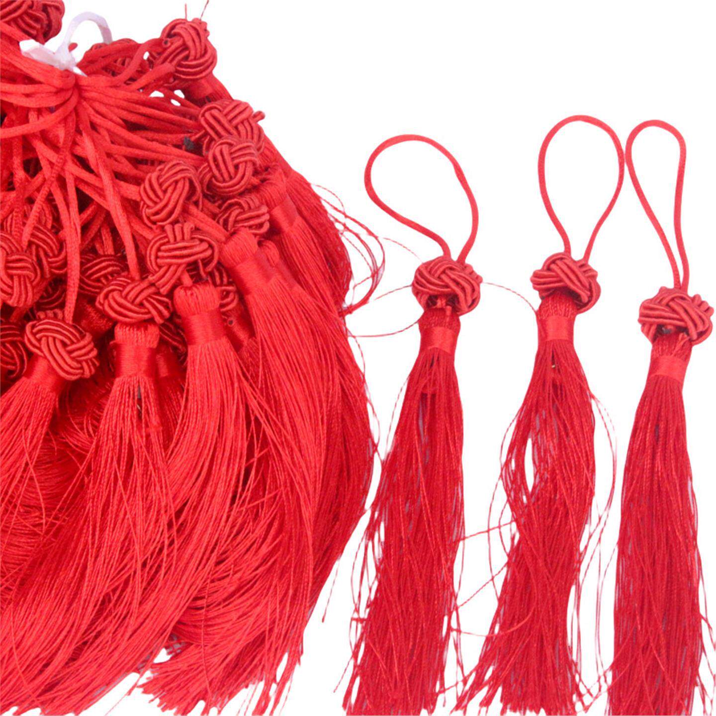 喜庆红色带帽流苏中国结挂件