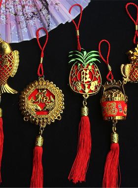 春节喜庆镀金塑料福袋葫芦元宝挂