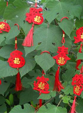 虎年红福字无纺布中国结挂件