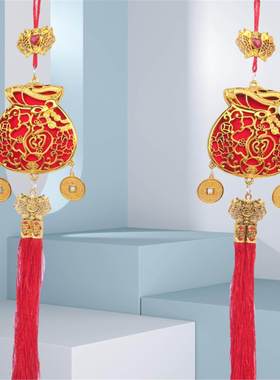 新年乔迁玄关金色发财树挂件