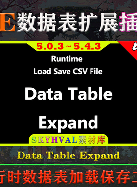 UE5.0～5.4虚幻插件Data Table Expand运行时CSV文件加载保存工具