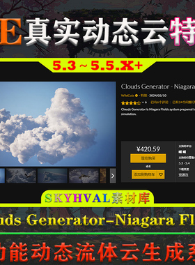 UE5虚幻5 Clouds Generator Niagara Fluids 动态流体云生成系统