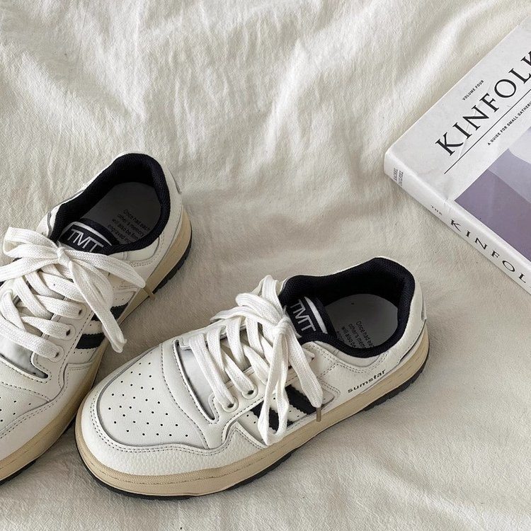 2025春季复古百搭德训板鞋女款新款学生厚底小白鞋软底轻便运动鞋,女鞋,时尚休闲鞋,淘宝优惠券,粉丝福利购,淘宝优惠卷