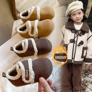 女童加绒勃肯鞋儿童皮鞋2026冬季新款保暖二棉女孩毛毛鞋宝宝鞋子