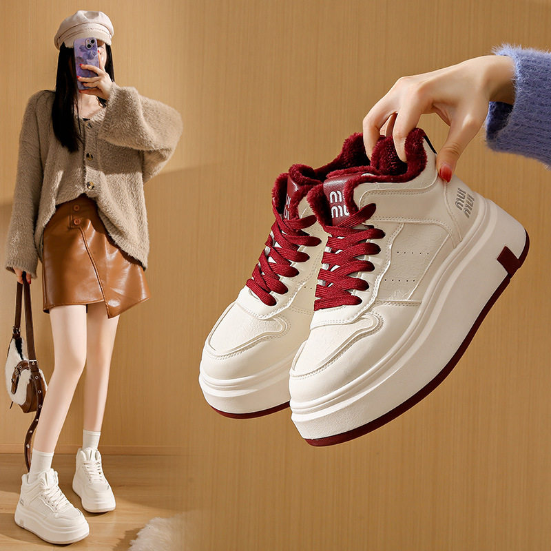 2025冬季小白鞋新款韩版ins女学生厚底加绒运动板鞋休闲街拍HB603,女鞋,时尚休闲鞋,淘宝优惠券,粉丝福利购,淘宝优惠卷