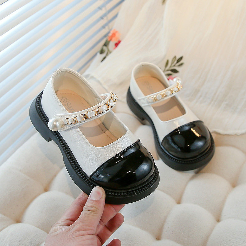 女童韩版时尚小皮鞋2025春秋款女孩洋气玛丽珍单鞋中大童乐福鞋子
