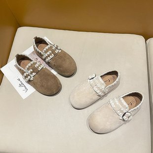 白色复古内增高厚底全包勃肯鞋女2026新款秋季配裙子软底百搭单鞋