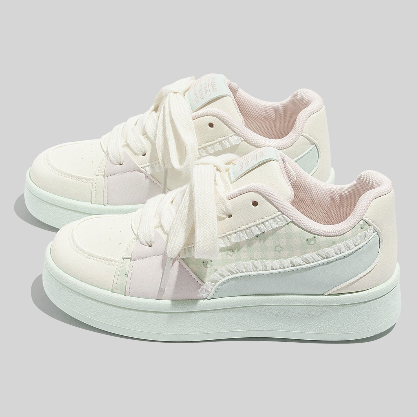 蓓尔时尚蕾丝花边小白鞋女2026春季新款复古百搭运动休闲板鞋2326,女鞋,时尚休闲鞋,淘宝优惠券,粉丝福利购,淘宝优惠卷