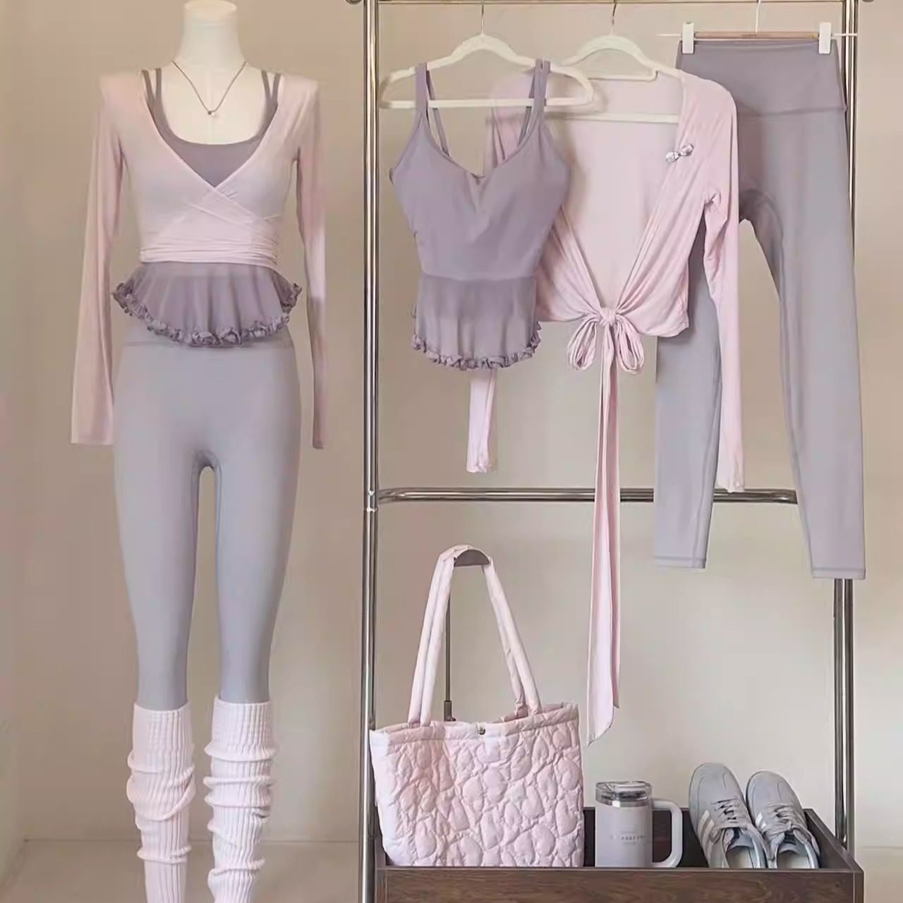 祖儿兔兔&middot;&ldquo;浅紫柔雾&rdquo;高级感芭蕾风瑜伽服普拉提套装2512D33