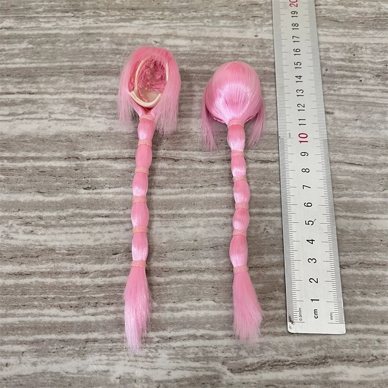 现货 1/6女兵人头雕发套 假发 头发 女头雕改发用 带后脑壳辫子款