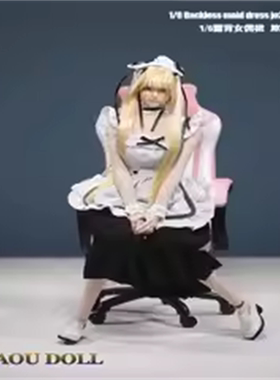 现货 1/6 女兵人 JO24X-01 露背女仆装 12寸可动包胶素体模型