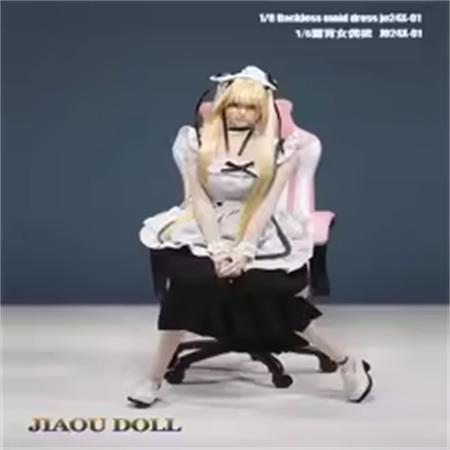 现货 1/6 女兵人 JO24X-01 露背女仆装 12寸可动包胶素体模型
