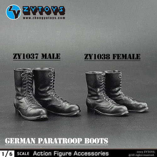 1/6 WWII 兵人ZY1037 德系 德国 伞兵靴 靴子鞋子 手办模型 现货