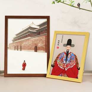 张居正雪中独行画书房办公桌相框摆台明代首辅张居正画像挂画摆件