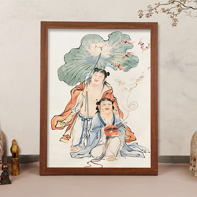 和合二圣“画像挂画相框摆台