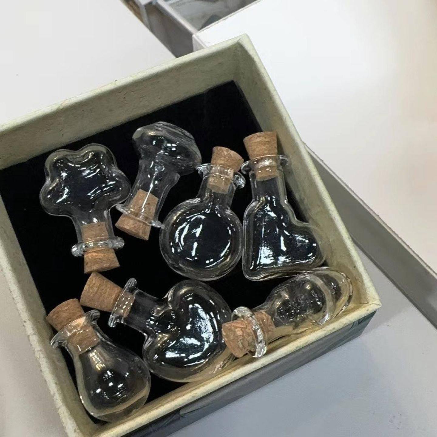 小号diy迷你瓶子玻璃异形许愿瓶漂流瓶挂件透明木塞玻璃瓶图片