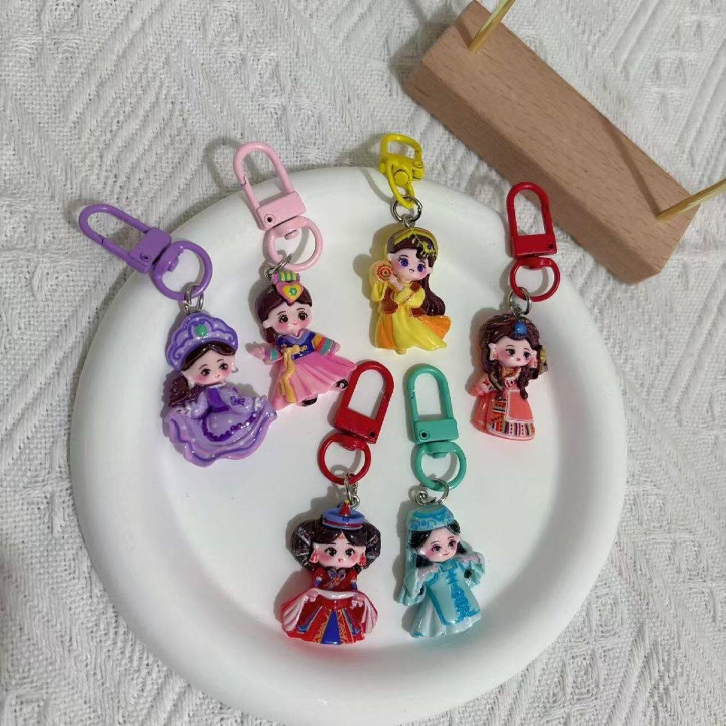 卡通diy草原女孩钥匙扣可爱学生书包挂件闺蜜包包挂饰礼物饰品
