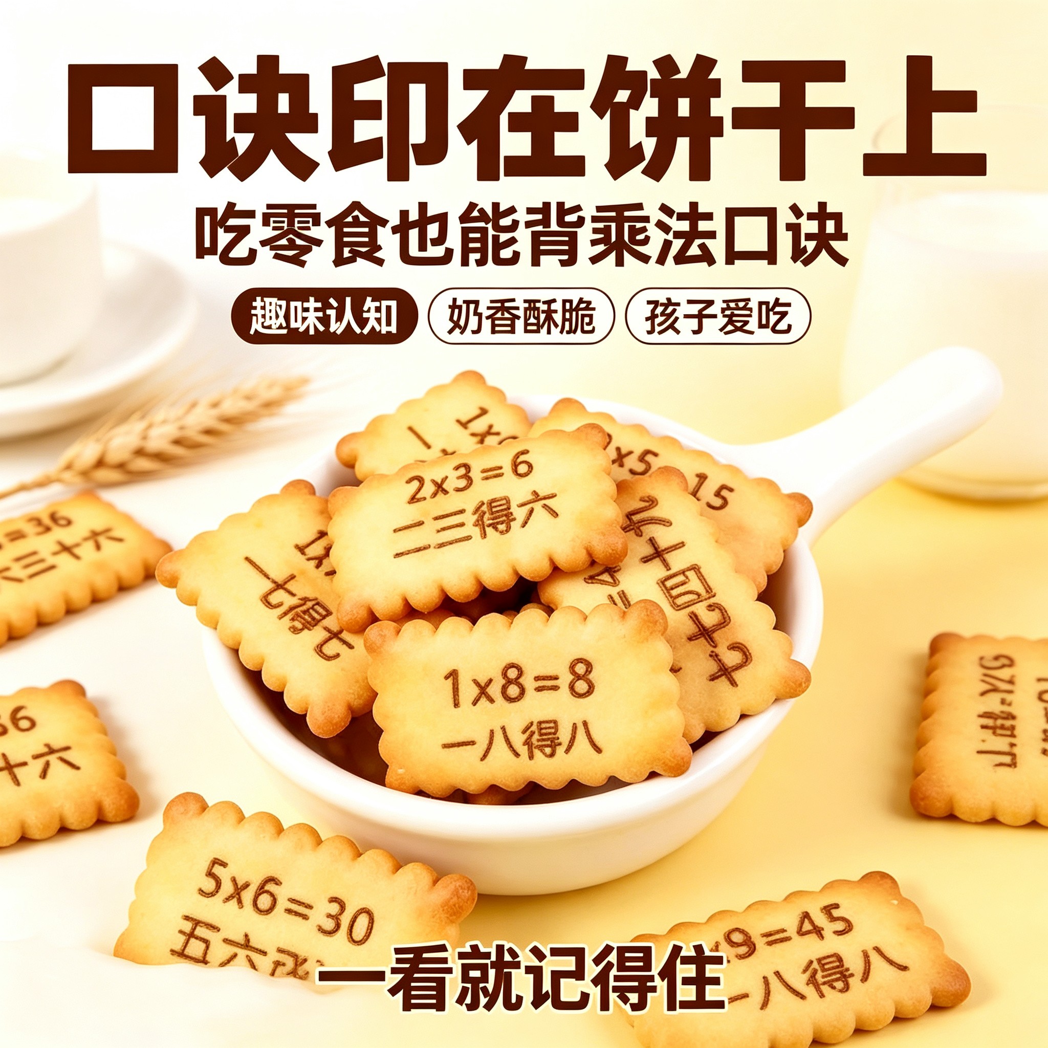 九九乘法口诀表趣味早餐饼干
