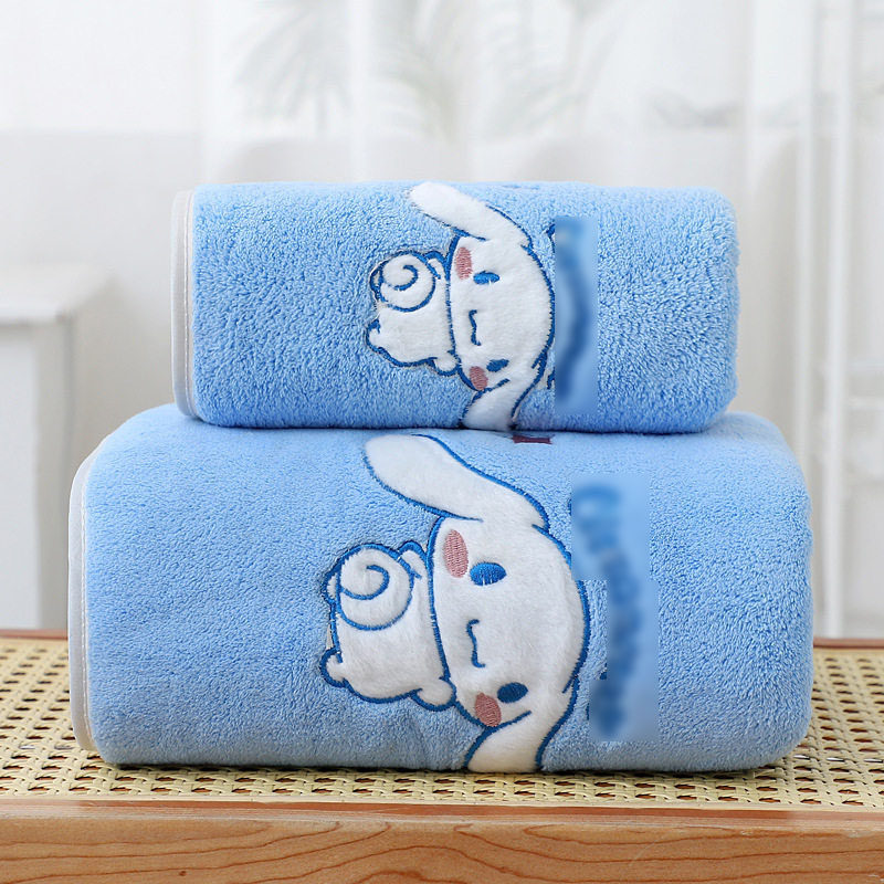 玉桂狗毛巾超柔软珊瑚绒加厚面巾卡通可爱月桂狗浴巾亲肤柔软吸水