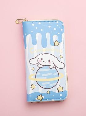新款少儿钱包中长款拉链手拿包卡通风时尚外贸pu皮学生钱夹零钱包