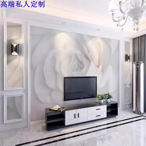 简约玫瑰花壁画客厅卧室床头