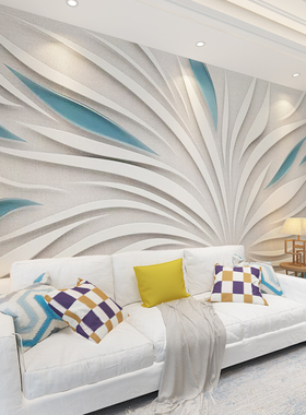 8D欧式电视背景墙布壁纸5d立体壁画个性创意家用墙纸客厅高端壁布