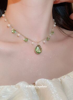 绿野仙踪水晶水滴流苏项链森系