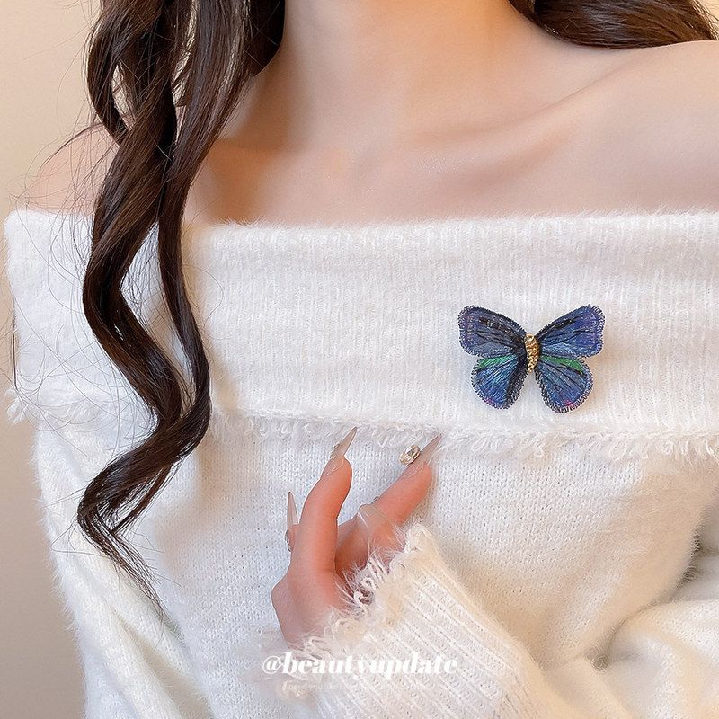 新中式刺绣蝴蝶胸针复古戒指优雅