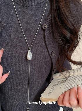 韩系ins风褶皱珍珠项链休闲时尚