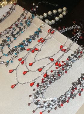 欧美礼物镶钻珍珠项链甜酷风轻奢