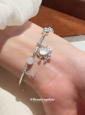 新中式椭圆形平安锁手链简约时尚